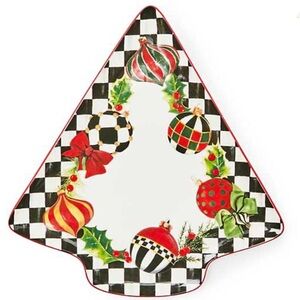 Mackenzie-Childs Christmas Tree Platter- Deck The Halls